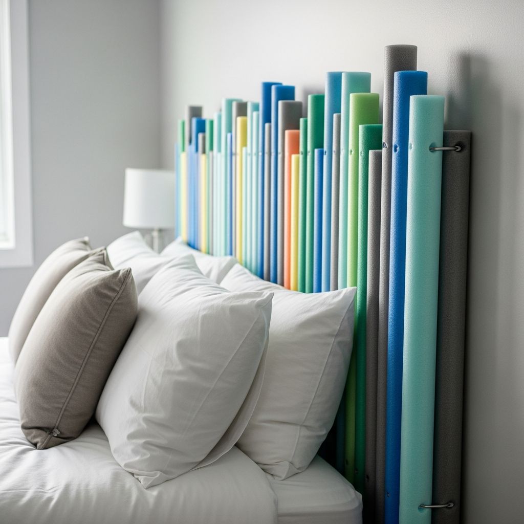 Transform cheap pool noodles into a plush, custom headboard for any bedroom on a tight budget with this easy step-by-step tutorial.