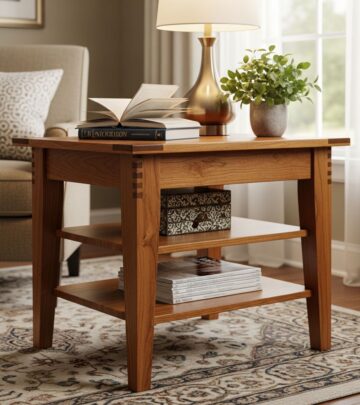 Transform a basic end table into a functional storage solution by adding a sturdy shelf with these detailed DIY instructions for beginners.