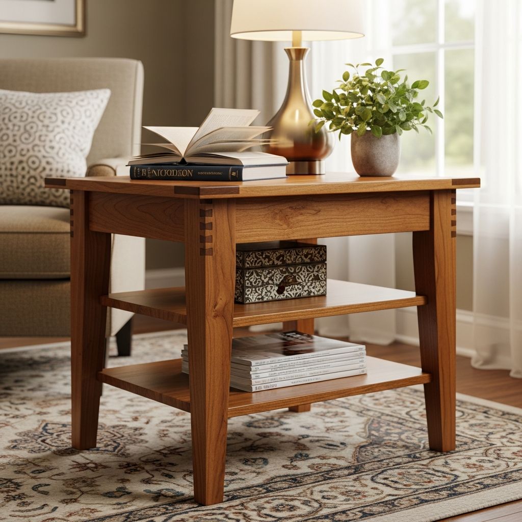Transform a basic end table into a functional storage solution by adding a sturdy shelf with these detailed DIY instructions for beginners.