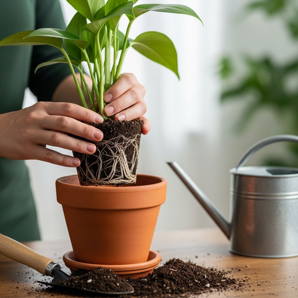 Master the art of repotting houseplants with our step-by-step guide to ensure thriving indoor greenery year-round.
