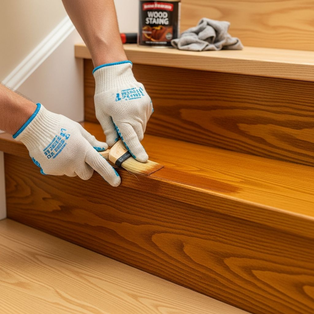 Transform worn stairs into stunning focal points with expert staining techniques, from prep to no-sand shortcuts for lasting beauty.