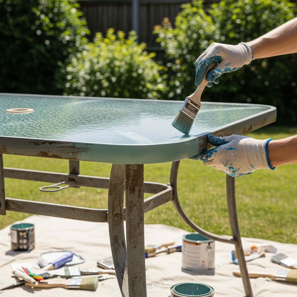 Transform worn-out glass patio tables into vibrant outdoor focal points using simple painting techniques and durable materials for lasting beauty.